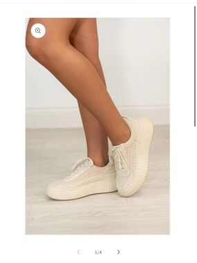 Mi.iM Cream Woven Platform Sneakers